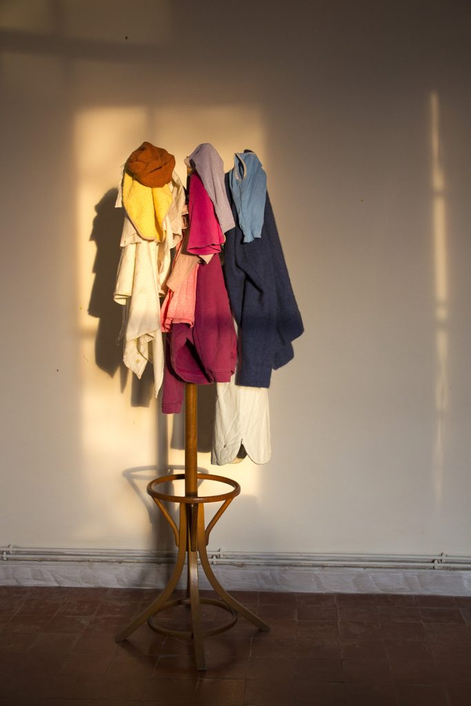 Sunset using June and Lizzys clothes and coatrack